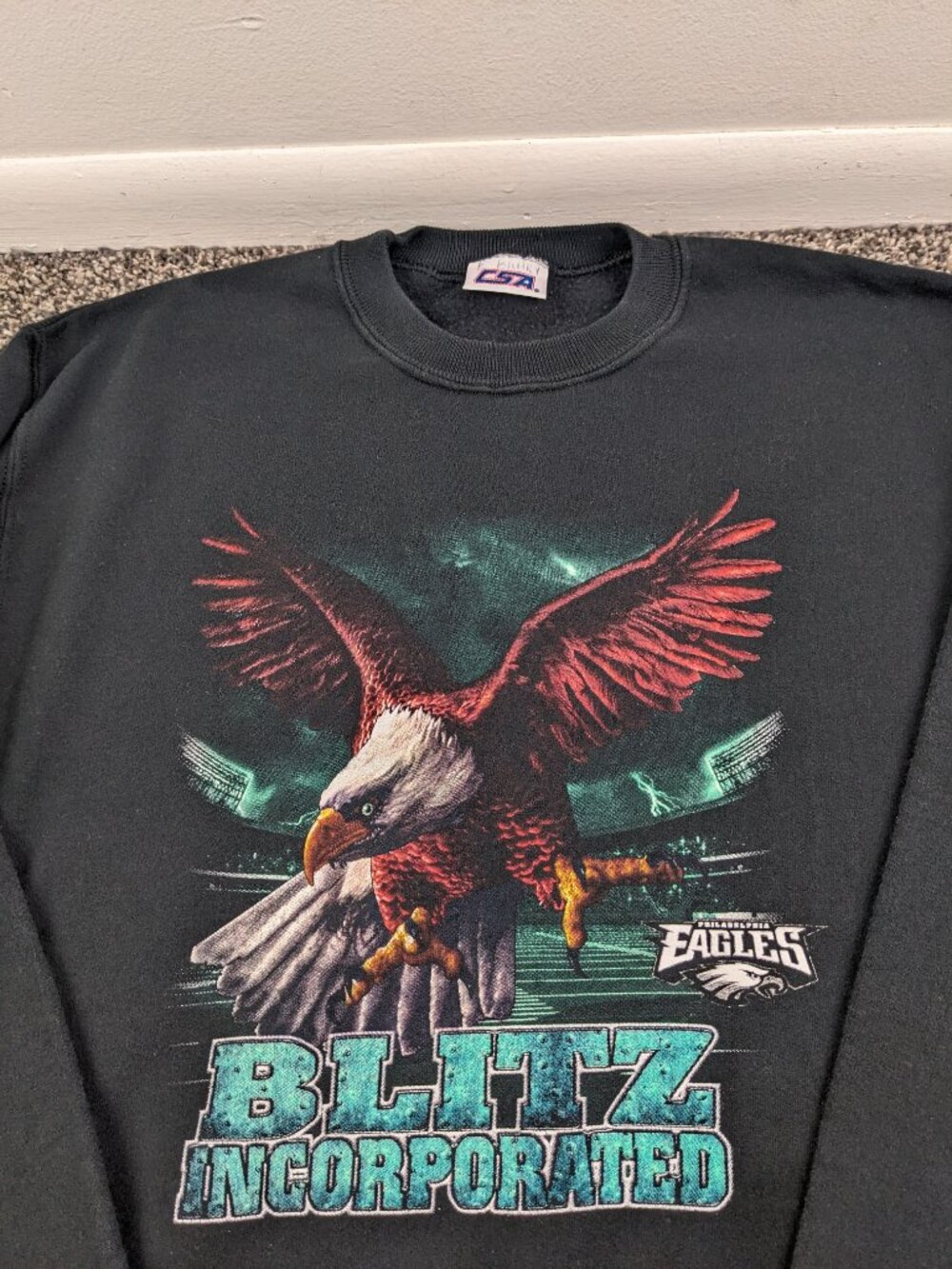 Vintage 90s Philadelphia Eagles Sweatshirt CSA Nutmeg Mills Mens Small